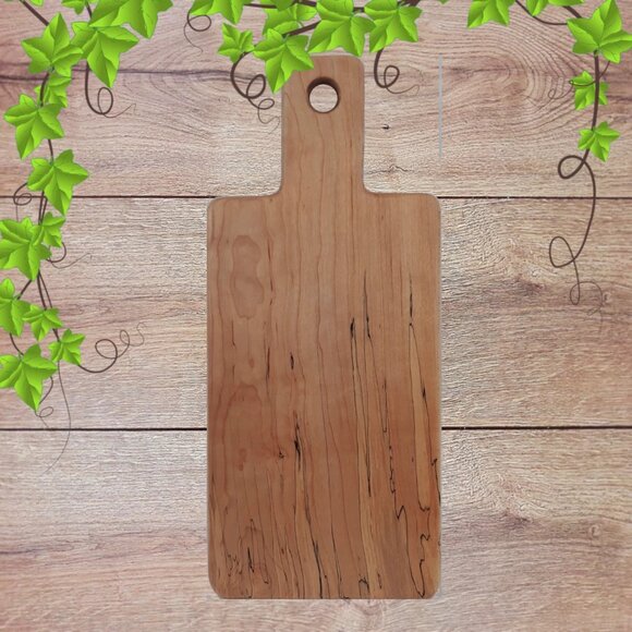 Handcrafted Solid Maple Charcuterie Board made with Rare Spalted Maple Wood - Picture 2 of 4